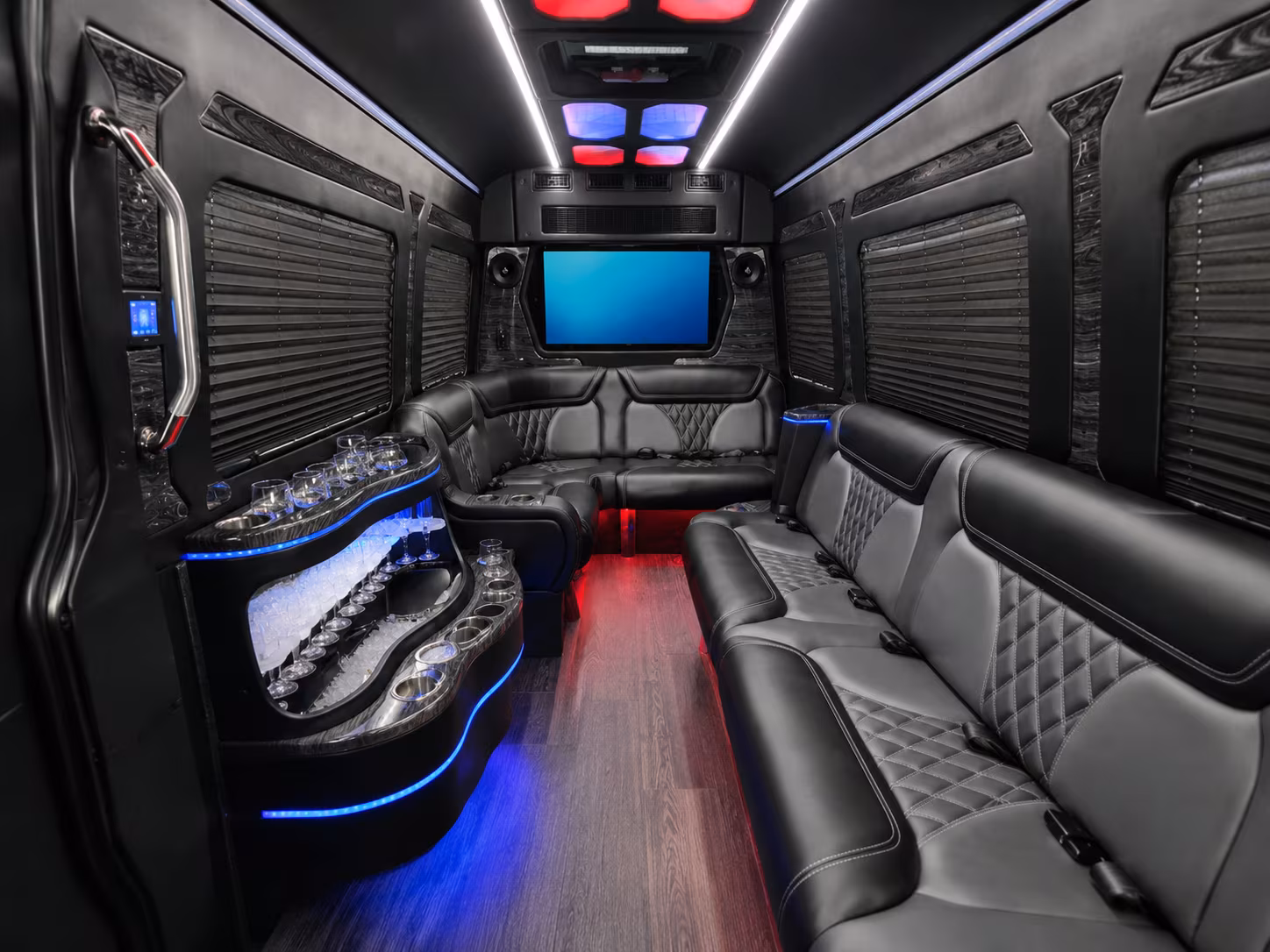 norwalk 18 passenger party bus interior