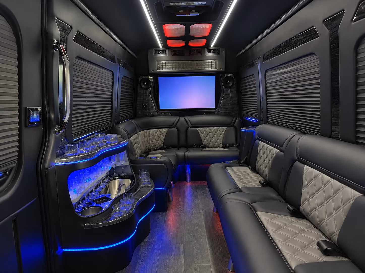 norwalk 50 passenger party bus interior
