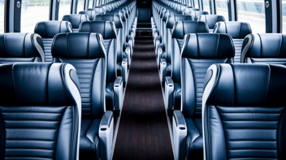 54 passenger charter bus inside