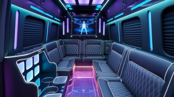party bus rental interior